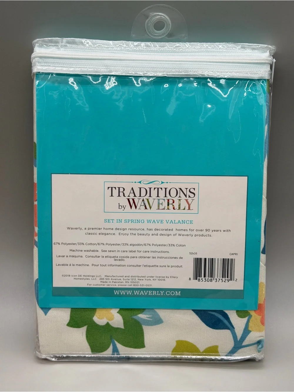 Traditions by Waverly Set in Spring Wave Valance Capri Floral Dopamine Decor NIP